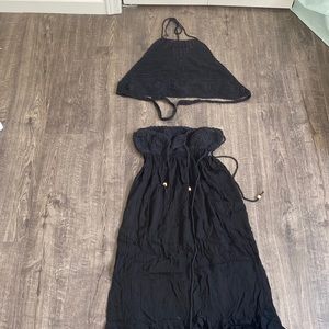 Bohemian Crochet Beach CoverUp Set